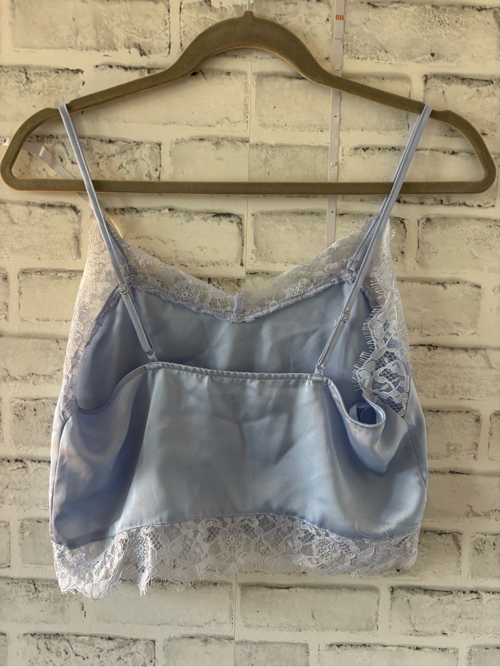 superdown Light Blue Lace Trim Satin Cami